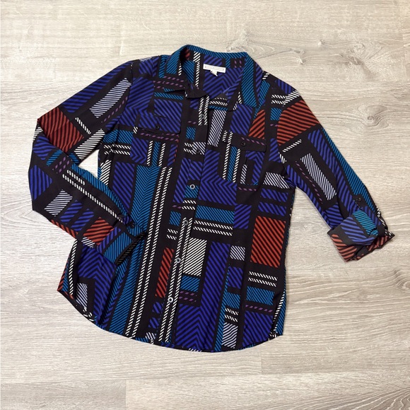 •DANA BUCHMAN• MULTICOLOR BUTTON UP - Picture 1 of 6